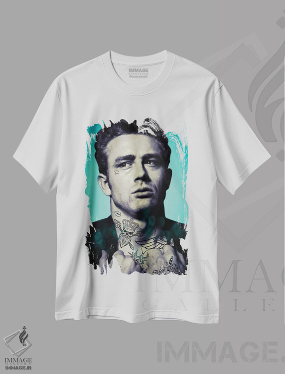 تیشرت طرح دار جیمز دین تتو شده، دکوراسیون جایگزین اثر اندرو ام بارلو | immage.ir
