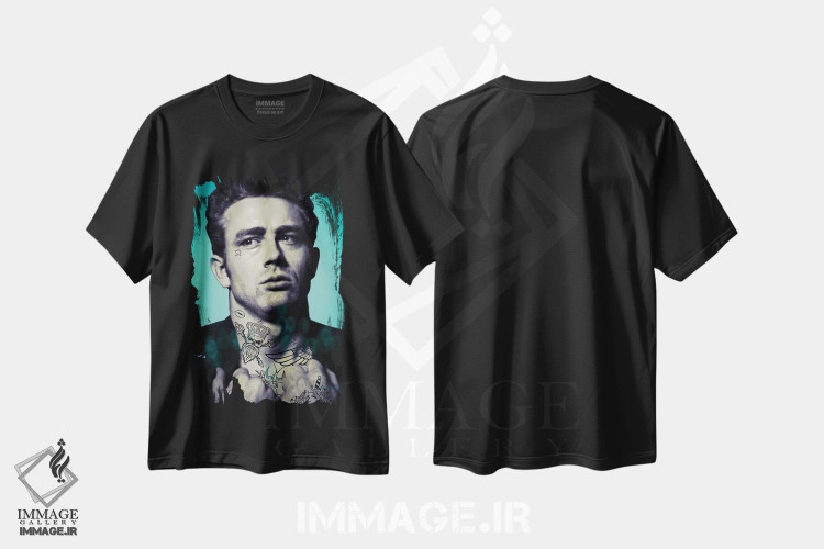 تیشرت طرح دار جیمز دین تتو شده، دکوراسیون جایگزین اثر اندرو ام بارلو | فروشگاه ایماژ