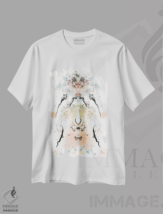 تیشرت طرح دار لکهٔ جوهر خاکی اثر اندرو ام بارلو | فروشگاه ایماژ