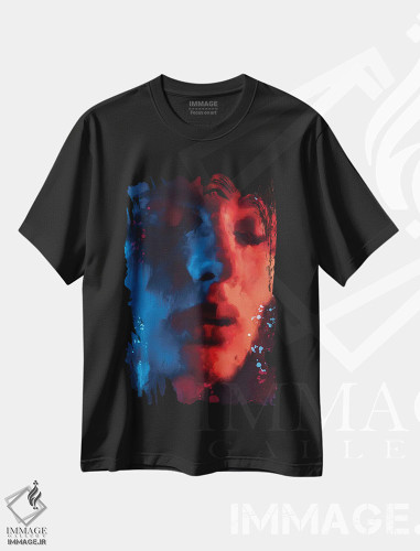 تیشرت طرح دار دختر قرمزپوش، هنر دیجیتال اثر اندرو ام بارلو | فروشگاه ایماژ