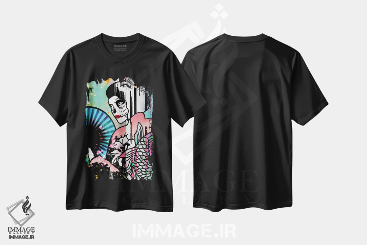 تیشرت طرح دار دختر گیشای کندی، دکوراسیون جایگزین اثر اندرو ام بارلو | فروشگاه ایماژ