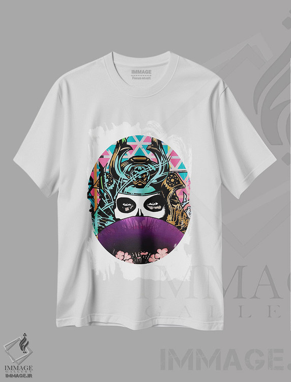 تیشرت طرح دار دختر گیشای سامورایی، دکوراسیون جایگزین اثر اندرو ام بارلو | فروشگاه ایماژ