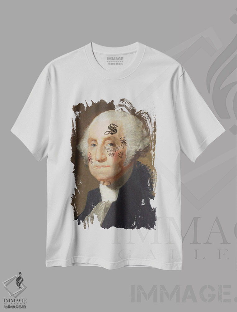 تیشرت طرح دار جورج تتو شده، دکوراسیون جایگزین اثر اندرو ام بارلو | immage.ir