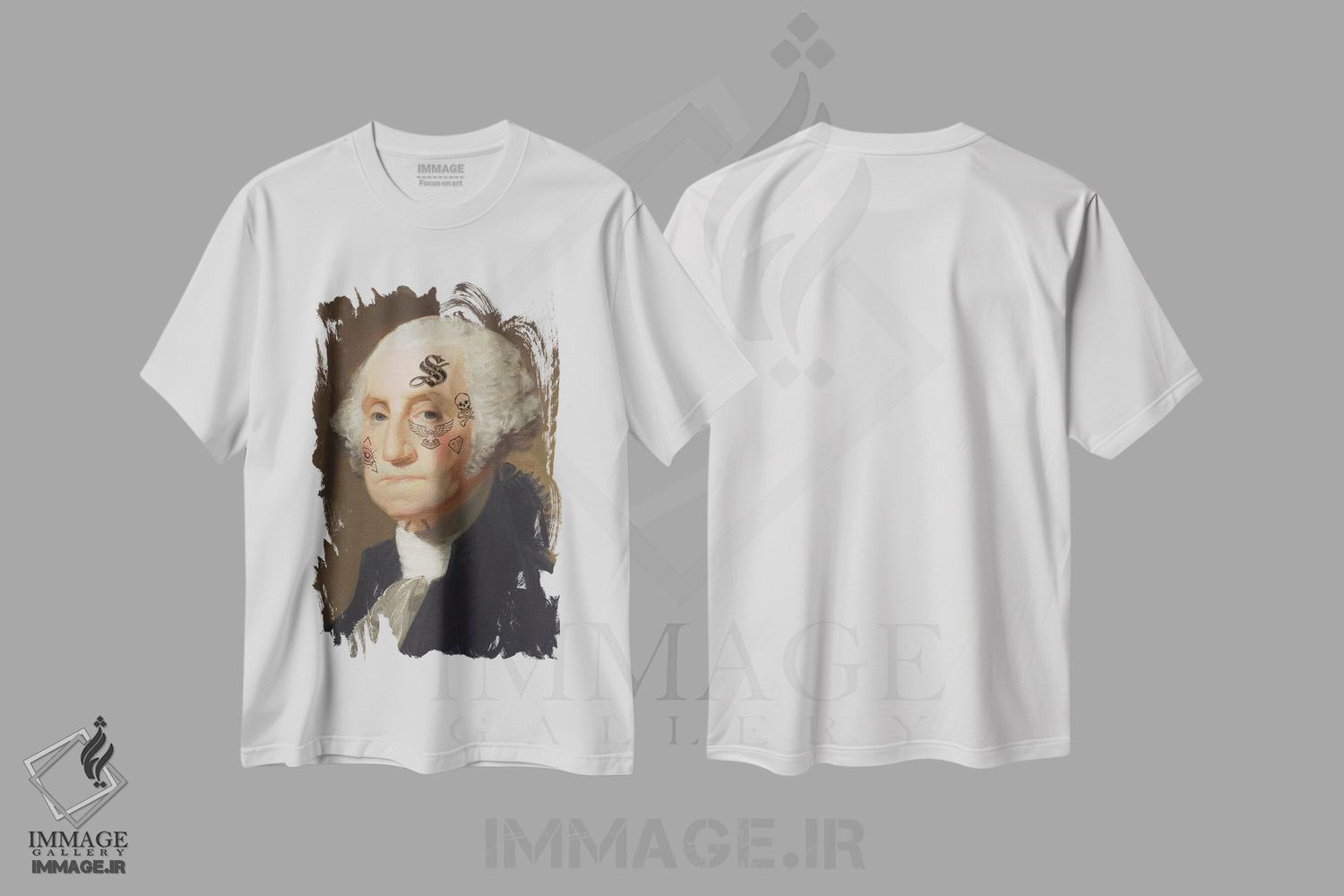 تیشرت طرح دار جورج تتو شده، دکوراسیون جایگزین اثر اندرو ام بارلو | immage.ir