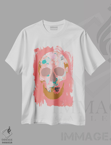 تیشرت طرح دار جمجمهٔ پاشیده، دکوراسیون جایگزین اثر اندرو ام بارلو | فروشگاه ایماژ