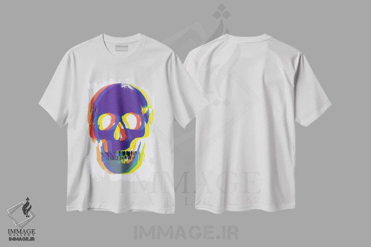 تیشرت طرح دار جمجمهٔ آبیِ تار، دکوراسیون جایگزین اثر اندرو ام بارلو | فروشگاه ایماژ