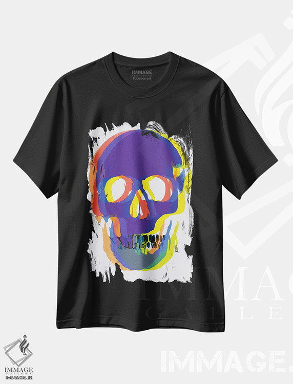تیشرت طرح دار جمجمهٔ آبیِ تار، دکوراسیون جایگزین اثر اندرو ام بارلو | immage.ir