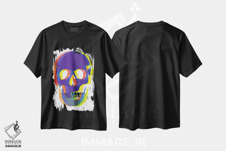 تیشرت طرح دار جمجمهٔ آبیِ تار، دکوراسیون جایگزین اثر اندرو ام بارلو | immage.ir