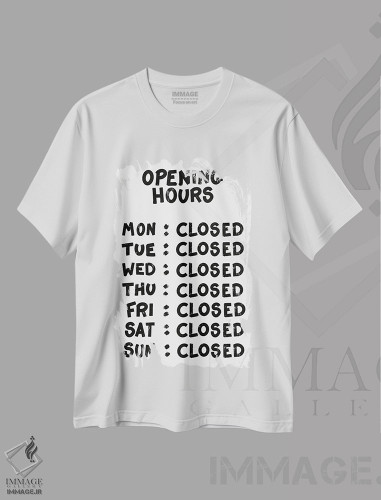 تیشرت طرح دار ساعات کاری، هنر دیجیتال اثر اندرو ام بارلو | فروشگاه ایماژ