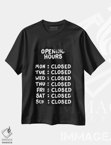 تیشرت طرح دار ساعات کاری، هنر دیجیتال اثر اندرو ام بارلو | فروشگاه ایماژ