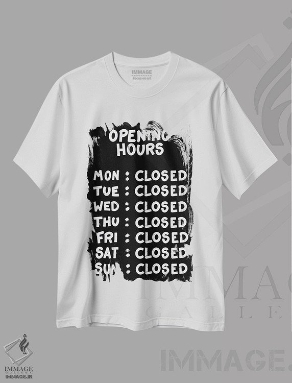 تیشرت طرح دار ساعات کاری، هنر دیجیتال اثر اندرو ام بارلو | immage.ir