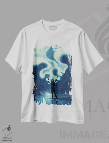 تیشرت طرح دار خالق نیمه شب، دکوراسیون جایگزین اثر آرتم رادس چبوخا | فروشگاه ایماژ