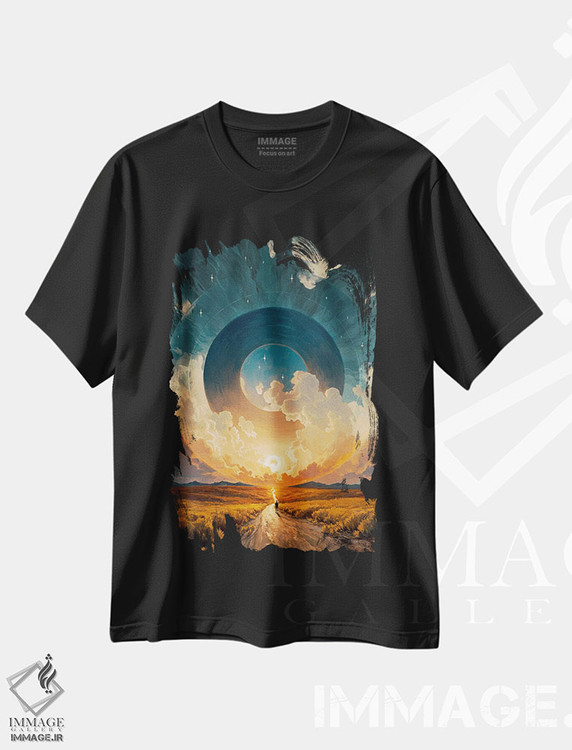 تیشرت طرح دار هاله، دکوراسیون جایگزین اثر آرتم رادس چبوخا | فروشگاه ایماژ