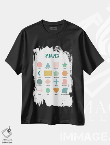 تیشرت طرح دار اشکال پایه اثر پوسترهای طراحی آلچرا | فروشگاه ایماژ