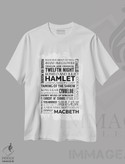 تیشرت طرح دار شکسپیر، هنر تزئینی سیاه و سفید اثر پوسترهای طراحی آلچرا | immage.ir