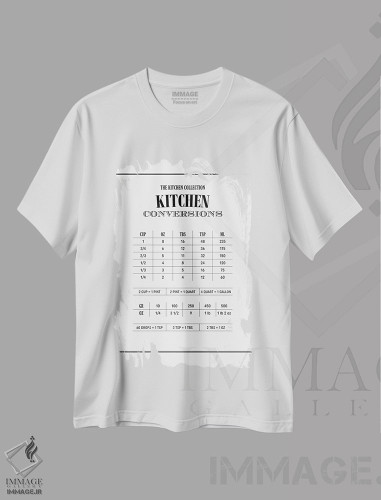 تیشرت طرح دار گفت وگوهای آشپزخانه ای، هنر دیجیتال سیاه و سفید اثر پوسترهای طراحی آلچرا | فروشگاه ایماژ