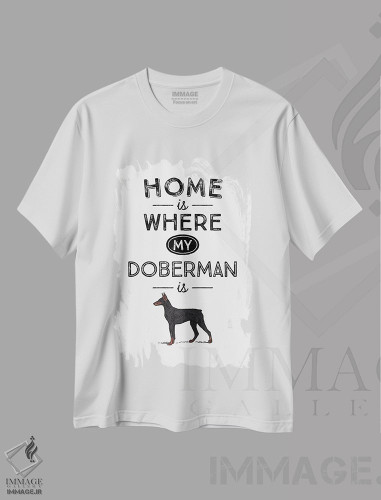 تیشرت طرح دار دوبرمن، تایپوگرافی اثر پوسترهای طراحی آلچرا | فروشگاه ایماژ