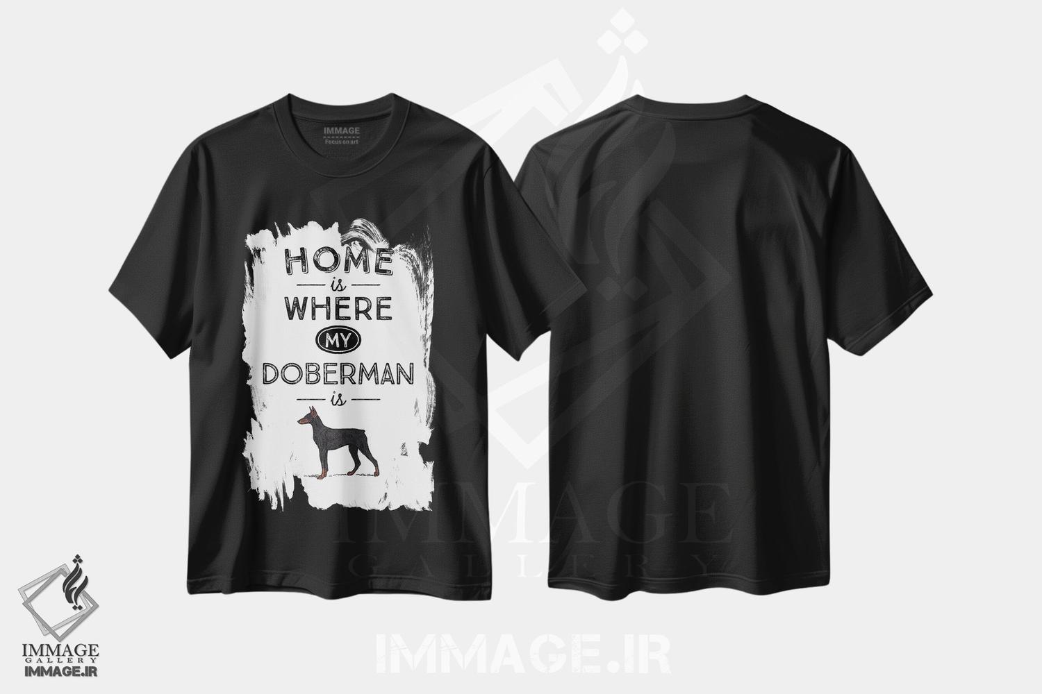 تیشرت طرح دار دوبرمن، تایپوگرافی اثر پوسترهای طراحی آلچرا | immage.ir
