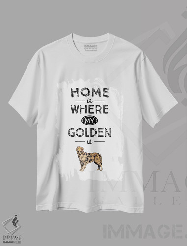 تیشرت طرح دار گلدن رتریور، تایپوگرافی اثر پوسترهای طراحی آلچرا | فروشگاه ایماژ