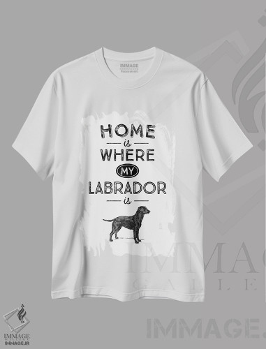 تیشرت طرح دار لابرادور مشکی، تایپوگرافی اثر پوسترهای طراحی آلچرا | فروشگاه ایماژ