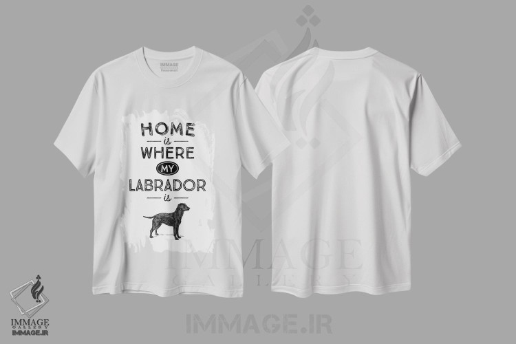 تیشرت طرح دار لابرادور مشکی، تایپوگرافی اثر پوسترهای طراحی آلچرا | فروشگاه ایماژ