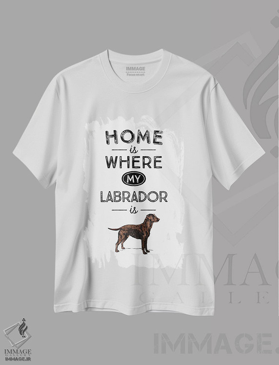 تیشرت طرح دار لابرادور شکلاتی، تایپوگرافی اثر پوسترهای طراحی آلچرا | immage.ir