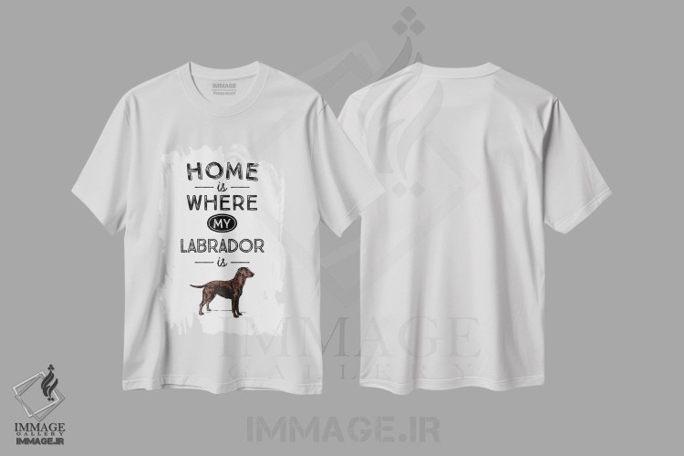 تیشرت طرح دار لابرادور شکلاتی، تایپوگرافی اثر پوسترهای طراحی آلچرا | immage.ir