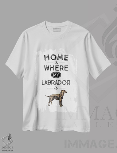 تیشرت طرح دار لابرادور زرد، تایپوگرافی اثر پوسترهای طراحی آلچرا | فروشگاه ایماژ