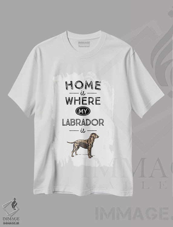 تیشرت طرح دار لابرادور زرد، تایپوگرافی اثر پوسترهای طراحی آلچرا | فروشگاه ایماژ