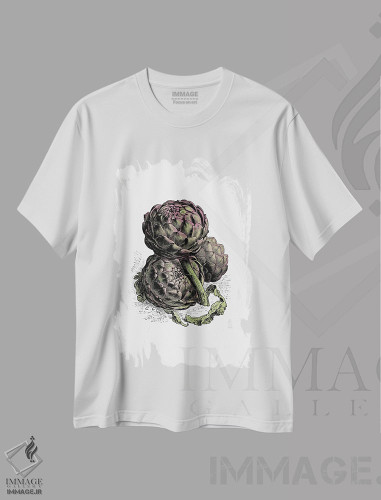 تیشرت طرح دار کنگر فرنگی، دکور معاصر اثر پوسترهای طراحی آلچرا | فروشگاه ایماژ