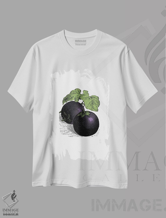 تیشرت طرح دار بادمجان، دکور معاصر اثر پوسترهای طراحی آلچرا | فروشگاه ایماژ