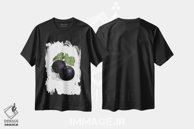 تیشرت طرح دار بادمجان، دکور معاصر اثر پوسترهای طراحی آلچرا | immage.ir