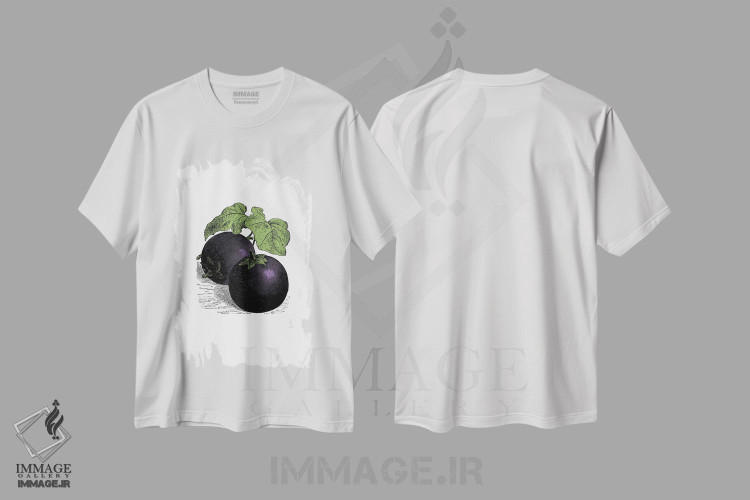 تیشرت طرح دار بادمجان، دکور معاصر اثر پوسترهای طراحی آلچرا | فروشگاه ایماژ