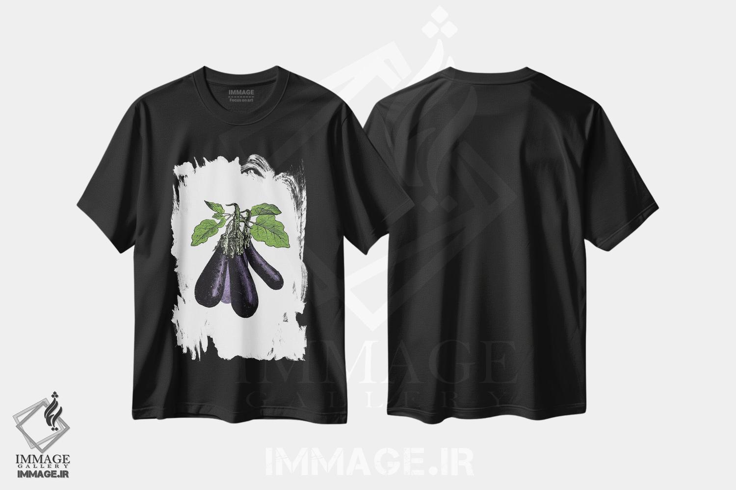 تیشرت طرح دار بادمجان، دکور معاصر اثر پوسترهای طراحی آلچرا | immage.ir