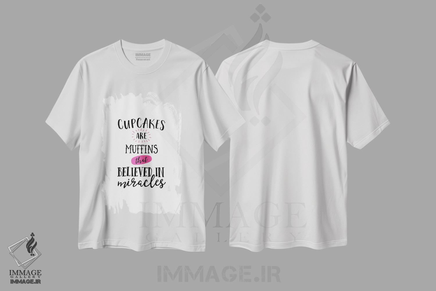 تیشرت طرح دار کاپ کیک ها معجزه اند، تایپوگرافی اثر پوسترهای طراحی آلچرا | فروشگاه ایماژ