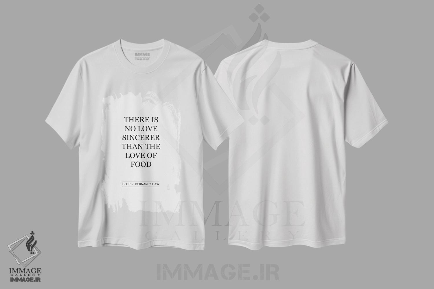 تیشرت طرح دار هیچ عشقی خالص تر از عشق به غذا نیست، تایپوگرافی اثر پوسترهای طراحی آلچرا | immage.ir