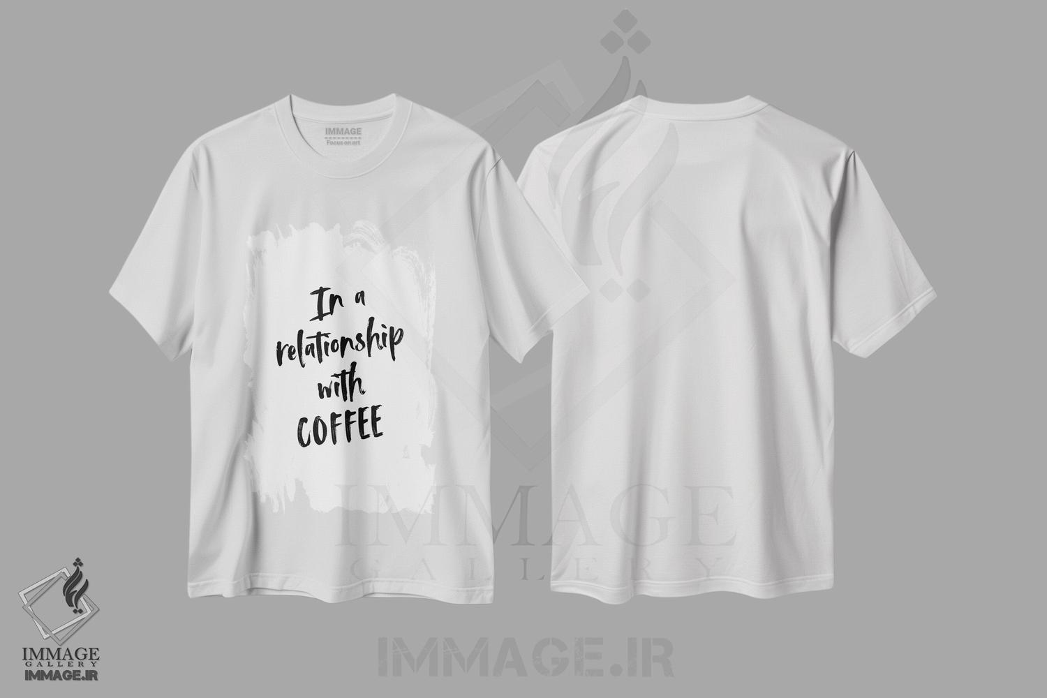 تیشرت طرح دار در رابطه با قهوه، تایپوگرافی اثر پوسترهای طراحی آلچرا | فروشگاه ایماژ