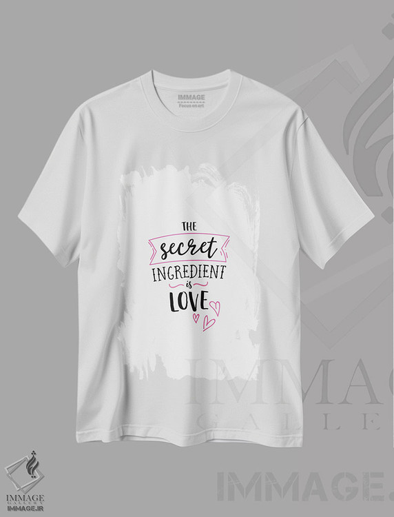 تیشرت طرح دار مادهٔ مخفی، عشق است، تایپوگرافی اثر پوسترهای طراحی آلچرا | immage.ir