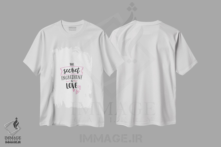 تیشرت طرح دار مادهٔ مخفی، عشق است، تایپوگرافی اثر پوسترهای طراحی آلچرا | immage.ir