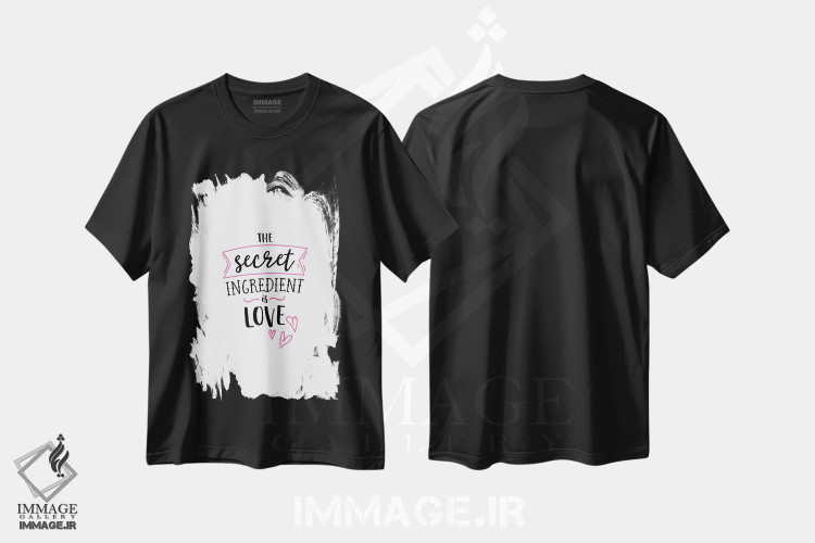 تیشرت طرح دار مادهٔ مخفی، عشق است، تایپوگرافی اثر پوسترهای طراحی آلچرا | فروشگاه ایماژ