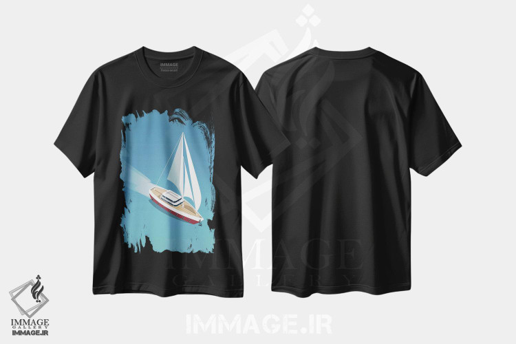تیشرت طرح دار کشتی رانی ۲، تزئینی اثر آرکتیک فریم | فروشگاه ایماژ