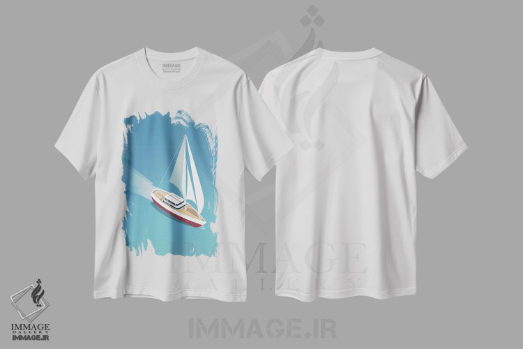 تیشرت طرح دار کشتی رانی ۲، تزئینی اثر آرکتیک فریم | immage.ir