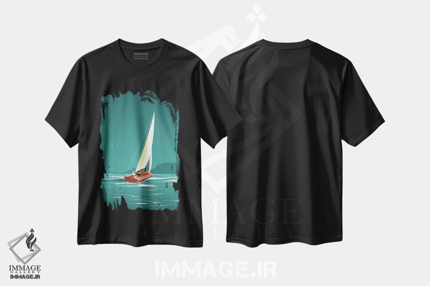 تیشرت طرح دار کشتی رانی ۵، تزئینی اثر آرکتیک فریم | immage.ir