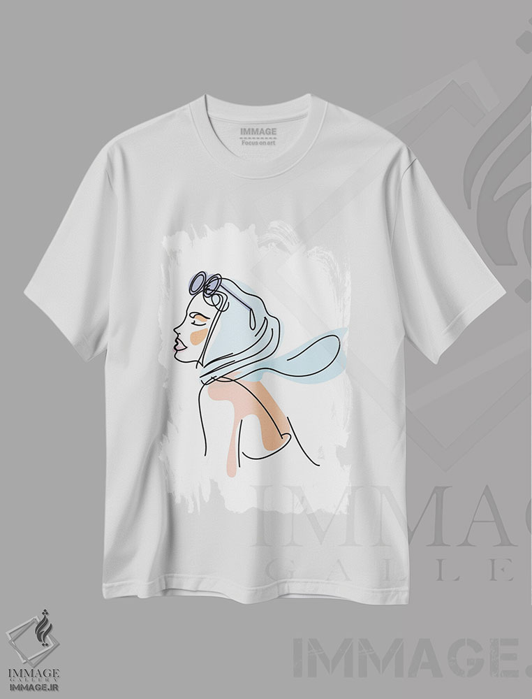 تیشرت طرح دار دختران خطی ۲، تزئینی اثر آرکتیک فریم | فروشگاه ایماژ