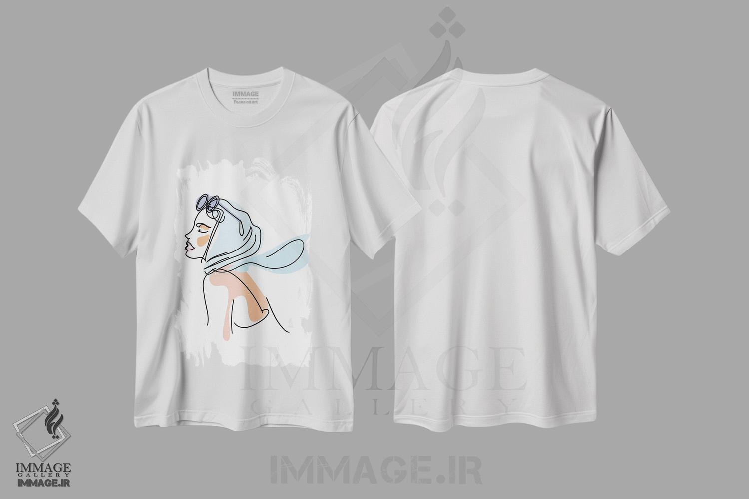 تیشرت طرح دار دختران خطی ۲، تزئینی اثر آرکتیک فریم | فروشگاه ایماژ