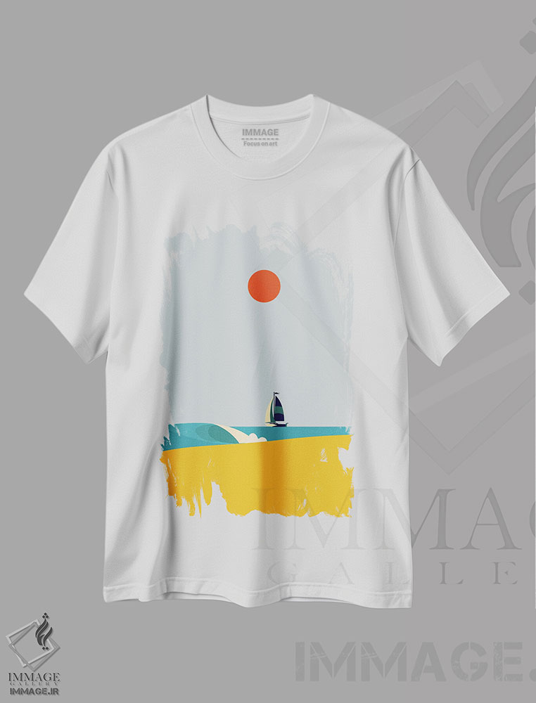 تیشرت طرح دار ساحل کنار دریا ۴، هنر دیجیتال اثر آرکتیک فریم | immage.ir