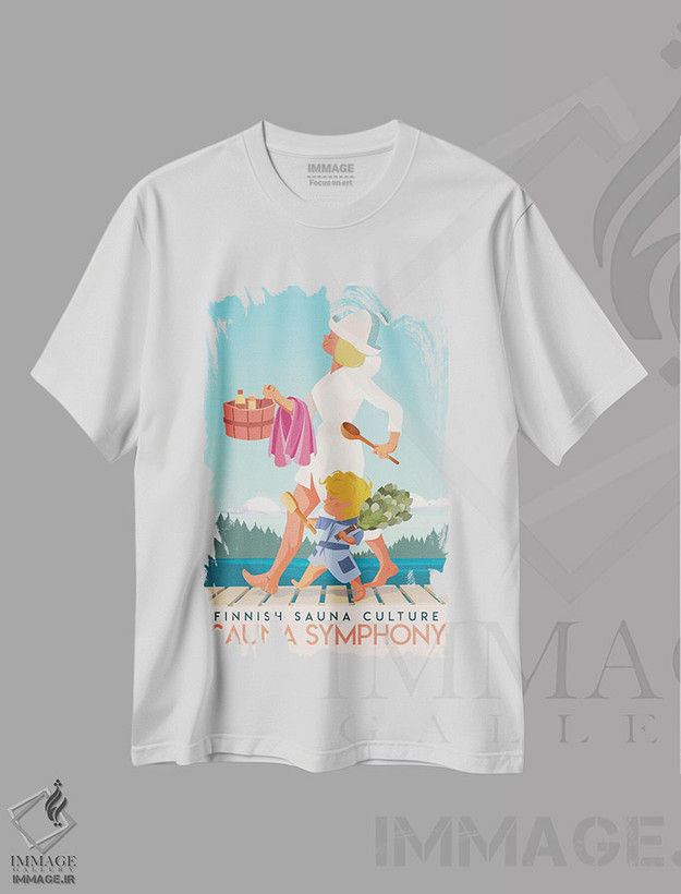 تیشرت طرح دار سونا فنلاند ۲، هنر دیجیتال اثر آرکتیک فریم | فروشگاه ایماژ
