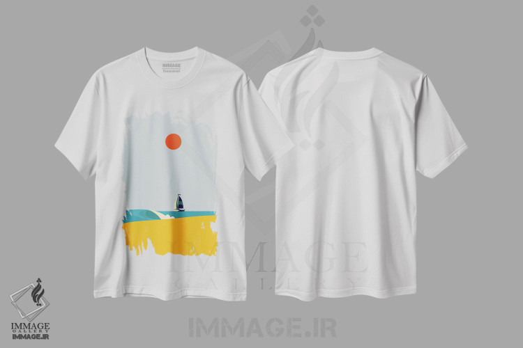 تیشرت طرح دار ساحل کنار دریا ۴، هنر دیجیتال اثر آرکتیک فریم | immage.ir