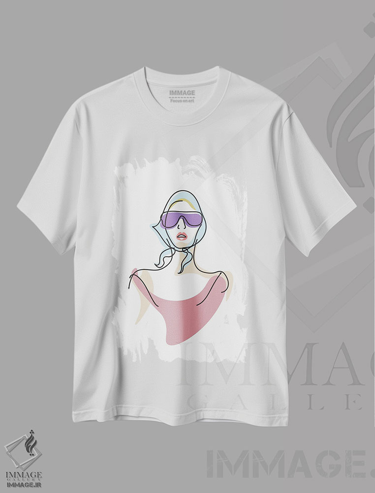 تیشرت طرح دار دختران خطی ۳، تزئینی اثر آرکتیک فریم | immage.ir