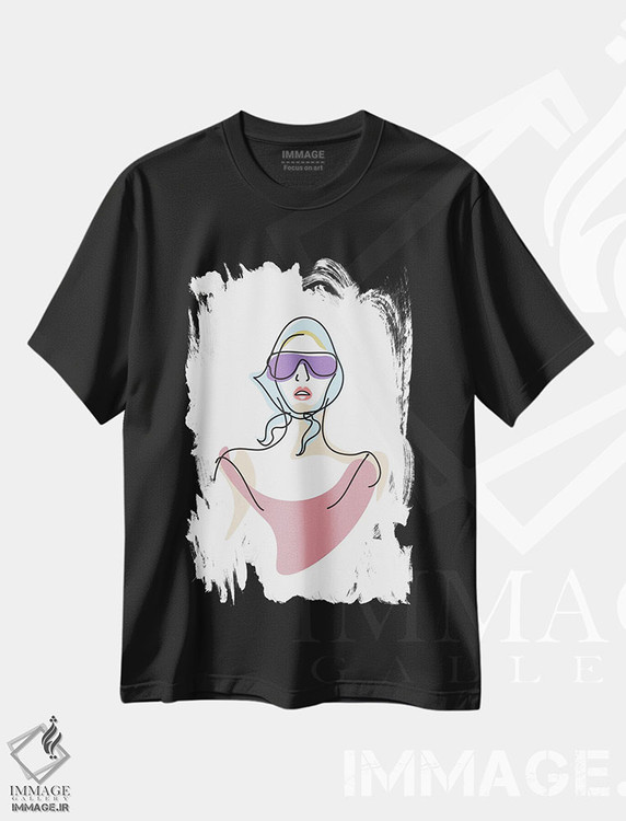 تیشرت طرح دار دختران خطی ۳، تزئینی اثر آرکتیک فریم | فروشگاه ایماژ